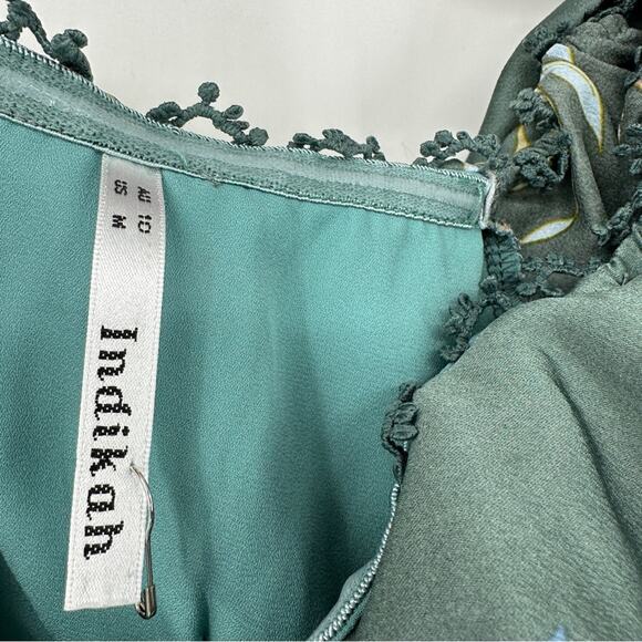 $11SALE!!! BOBBY BARDOT NECKLINE PUFF SLEEVE TEAL DRESS SIZE M - Picture 6 of 11